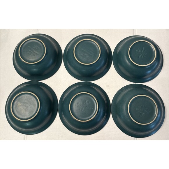 Set Of 6 Pfaltzgraff Solstice Green Cereal Soup Bowls USA 6 3/8” Vintage 1990s - Picture 4 of 5